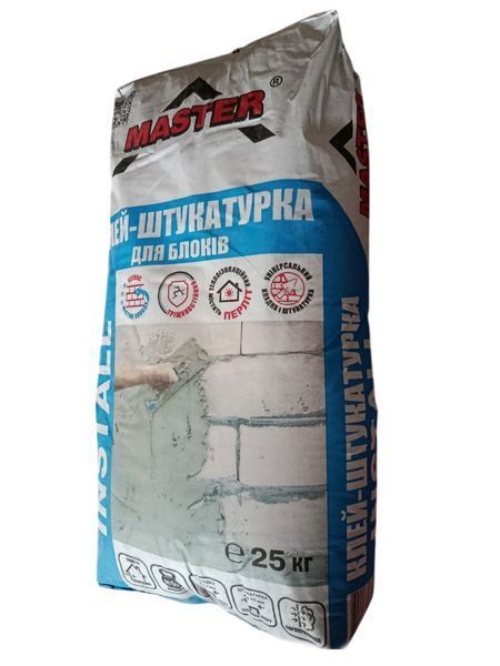 Клей-штукатурка для блоков Master Install (25кг) 44677068 фото