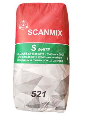 Шпаклевка финишная Scanmix S белая 521 (20кг) SN00376 фото