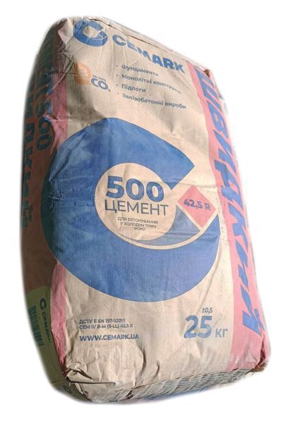 Цемент CEM ІІ/В-M 42,5R M500 "Швидкий" Cemark (25кг) SN0186972 фото